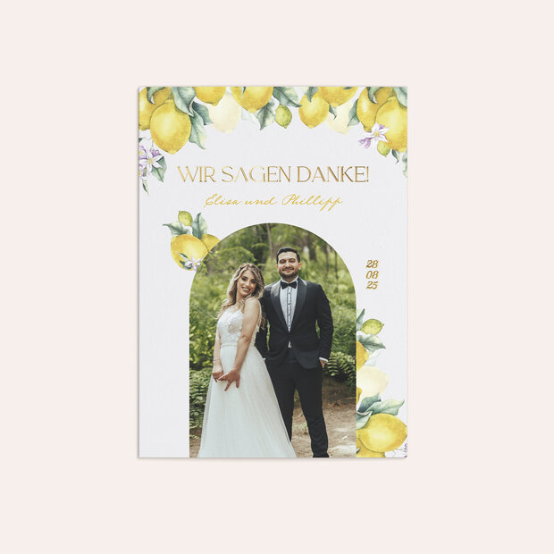 Danksagungskarte Hochzeit - Amalfi Gold