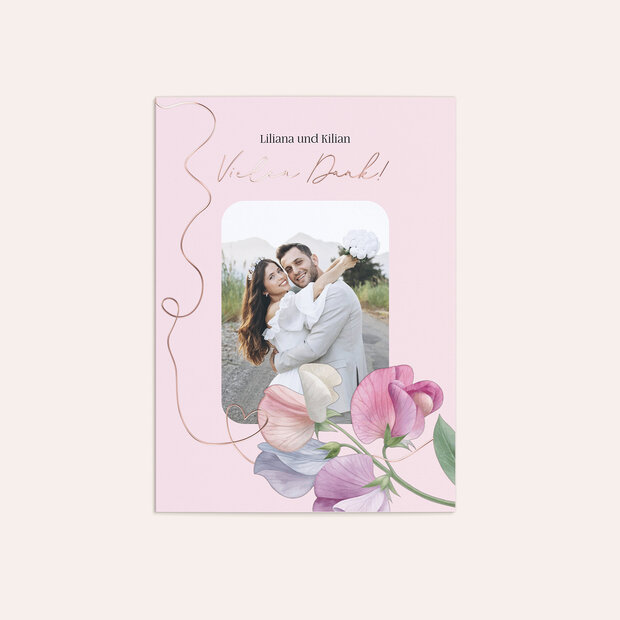 Danksagungskarte Hochzeit - Farben der Liebe