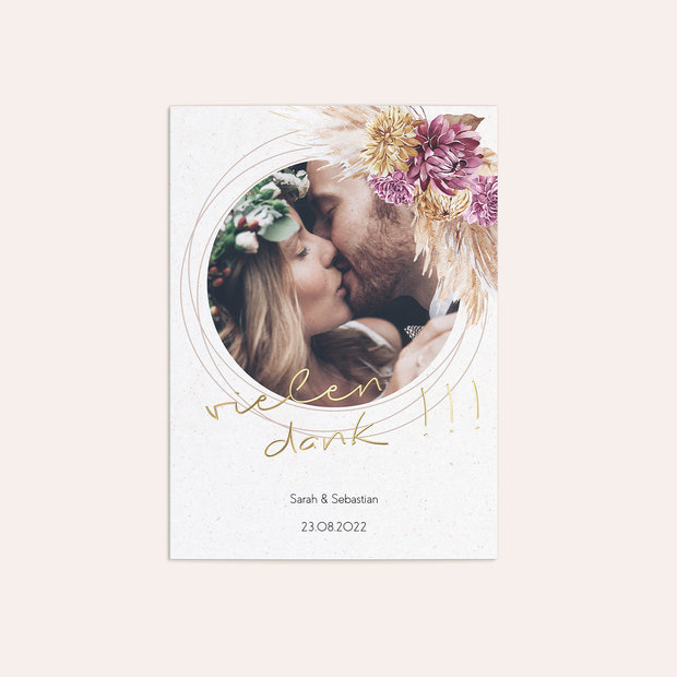 Danksagungskarte Hochzeit - Floral passion