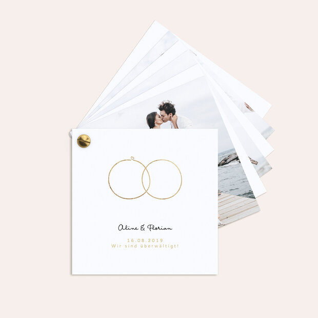 Danksagungskarte Hochzeit - Zarte Ringe