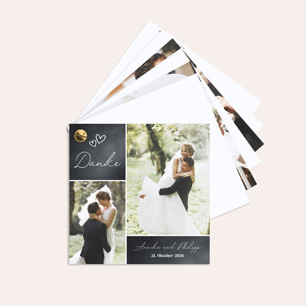 Danksagungskarte Hochzeit - Herz & Seele