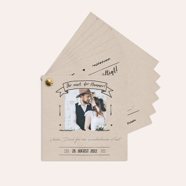 Danksagungskarte Hochzeit - Kraftpapier