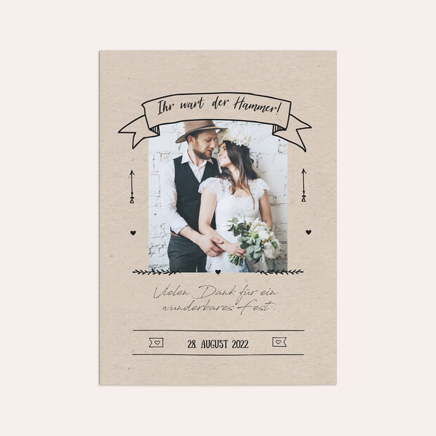 Danksagungskarte Hochzeit - Kraftpapier