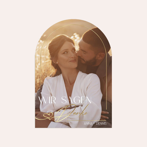 Danksagungskarte Hochzeit - Zärtliche Umarmung