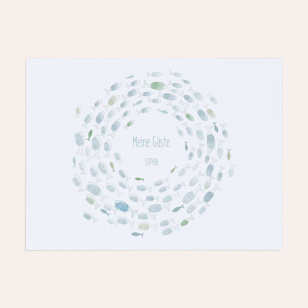 Fingerabdruckposter - Blaue Harmonie