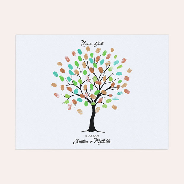 Fingerabdruckposter - Hochzeitsbaum Wir
