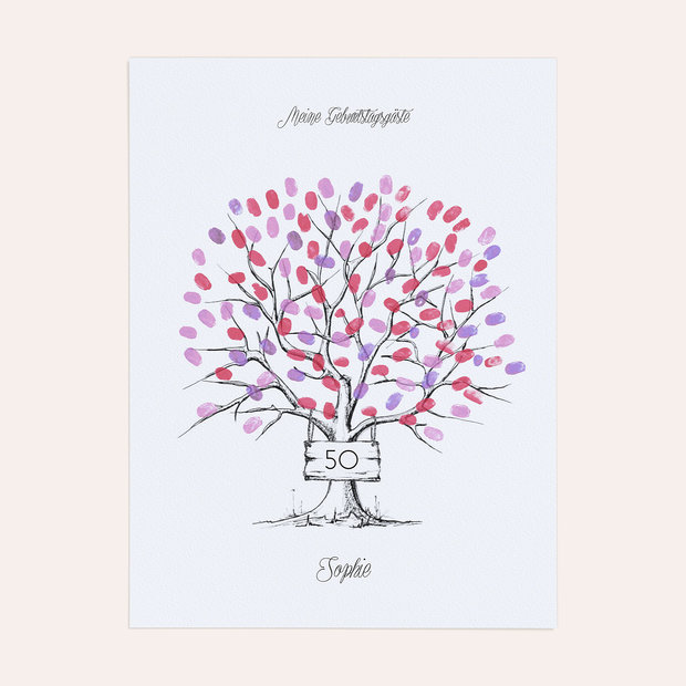 Fingerabdruckposter - Tafelbaum Geburtstag