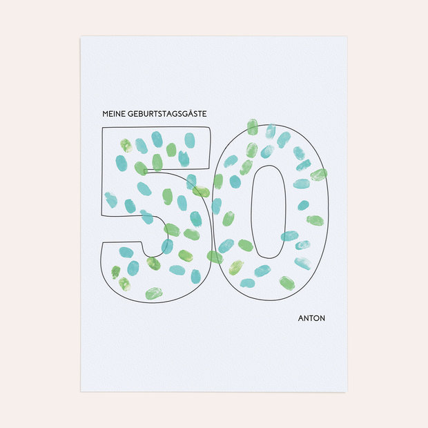 Fingerabdruckposter - Geburtstagsprint 50