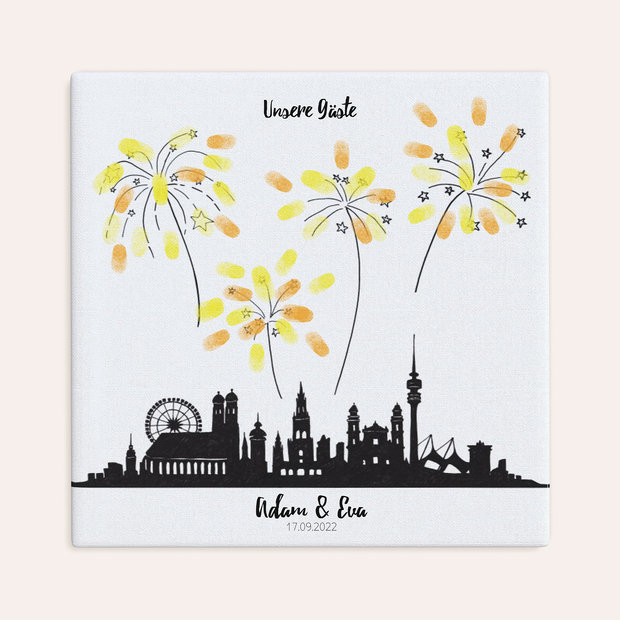 Fingerabdruckposter - Feuerwerk Skyline