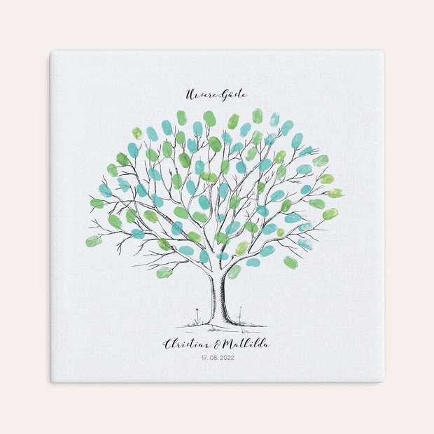Fingerabdruckposter - Wedding Tree Love