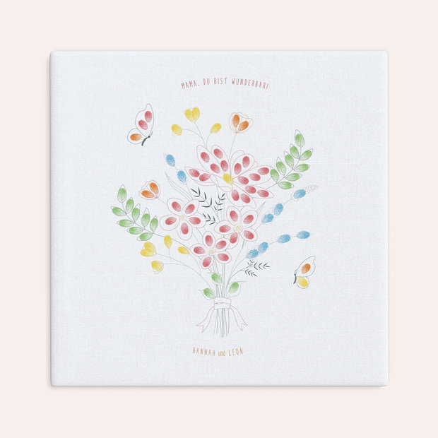 Fingerabdruckposter - Blumenstrauß für Mama