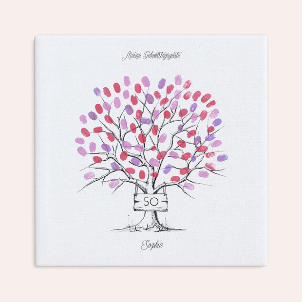 Fingerabdruckposter - Tafelbaum Geburtstag