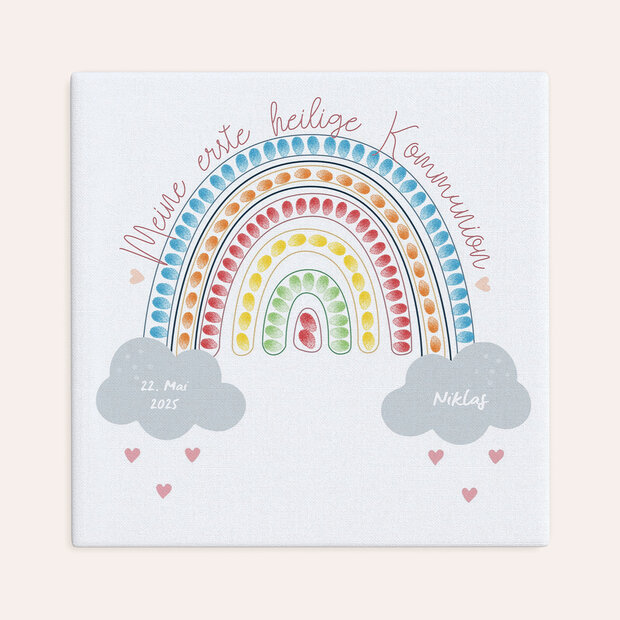 Fingerabdruckposter - Regenbogen Kommunion