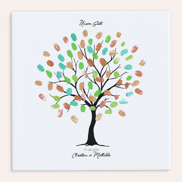 Fingerabdruckposter - Hochzeitsbaum Wir
