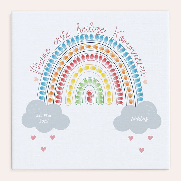 Fingerabdruckposter - Regenbogen Kommunion