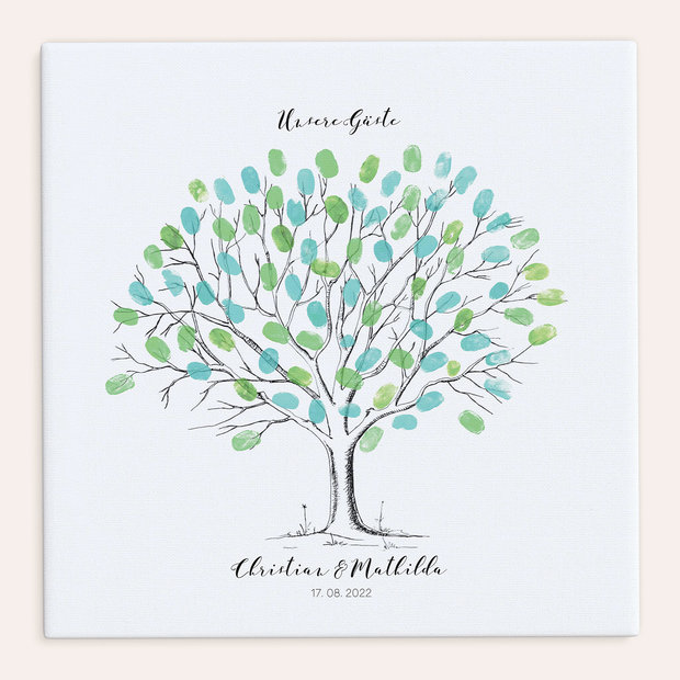 Fingerabdruckposter - Wedding Tree Love