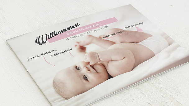 Danksagung Geburt Babys Masse Detail