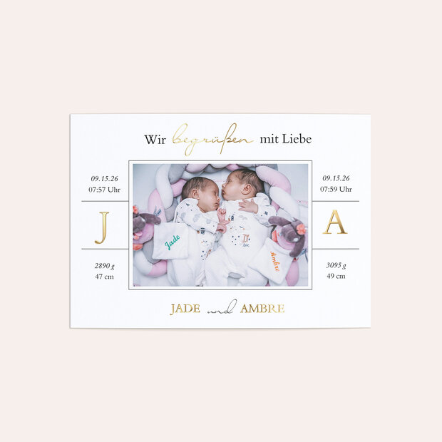 Geburtskarten - Wunder hoch zwei