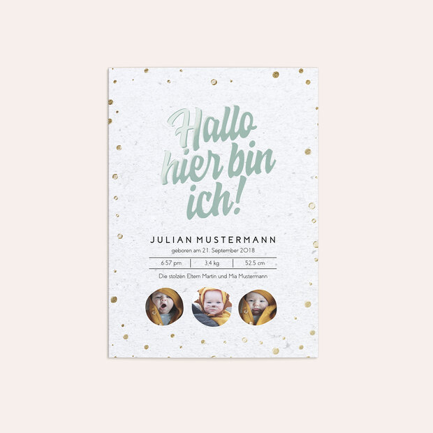 Geburtskarten - Hallo Schatz