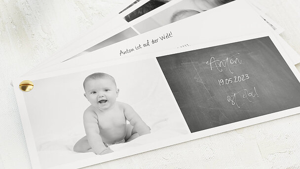 Geburtskarten Getäfelt jung Detail