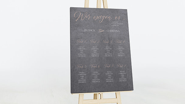 Sitzplan Hochzeit Ankündigung Detail