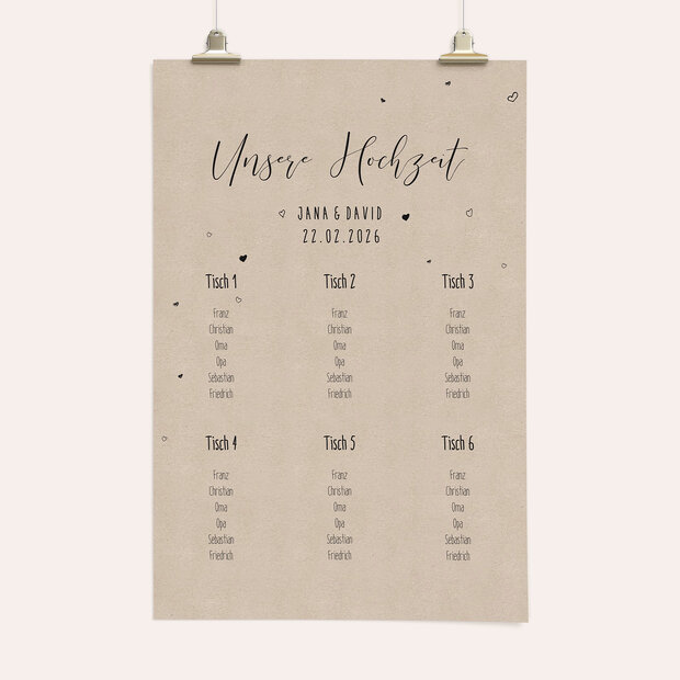 Sitzplan Hochzeit - Herzchentanz
