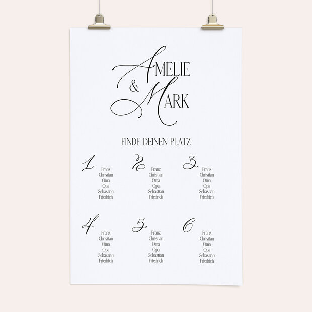 Sitzplan Hochzeit - Modern Grace