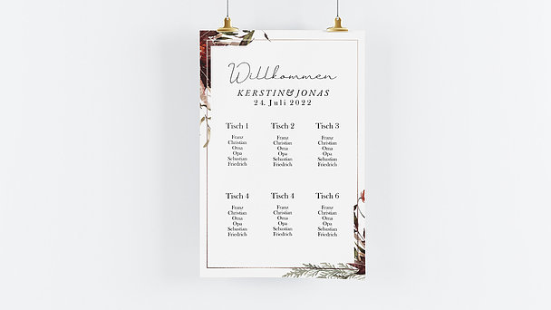 Sitzplan Hochzeit - Naturfeuerwerk