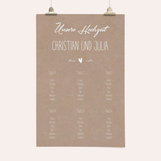 Sitzplan Hochzeit - Rustique