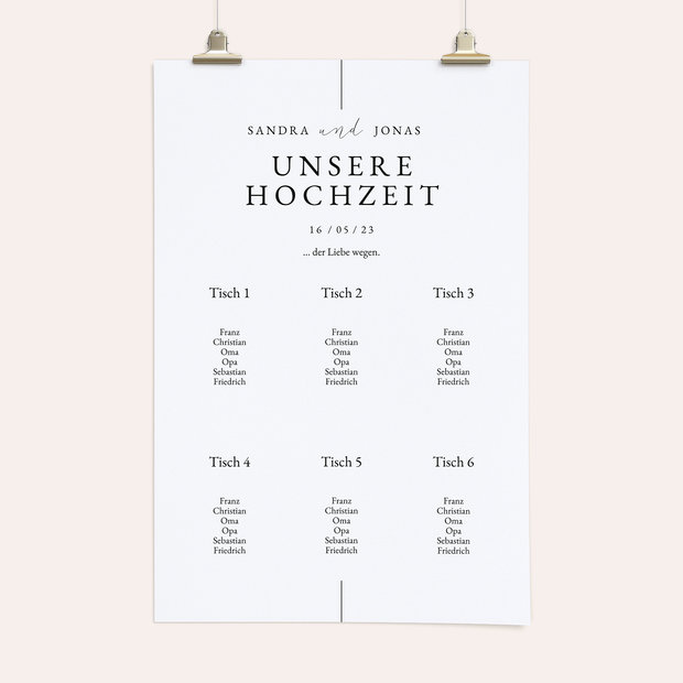 Sitzplan Hochzeit - Gesucht und gefunden