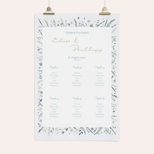 Sitzplan Hochzeit - Wiesenblume
