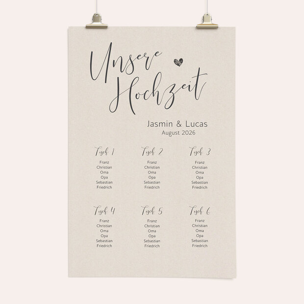 Sitzplan Hochzeit - Love reasons