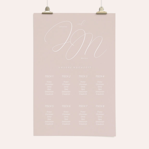 Sitzplan Hochzeit - Spuren am Himmel