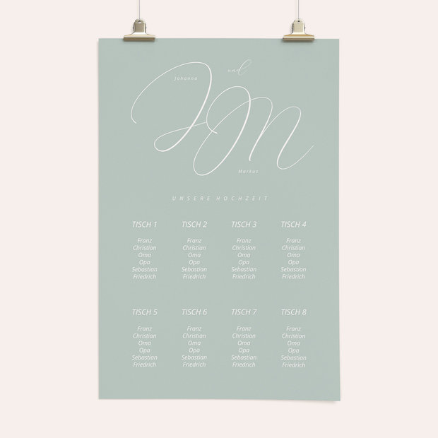 Sitzplan Hochzeit - Spuren am Himmel