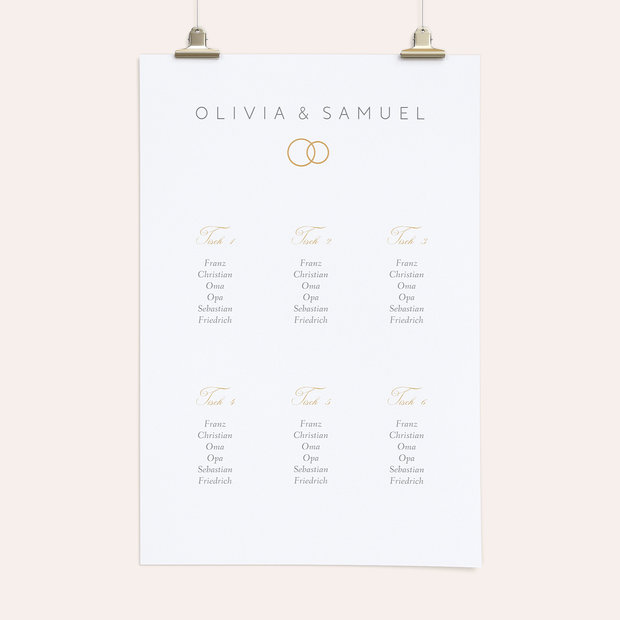 Sitzplan Hochzeit - Zarte Blicke