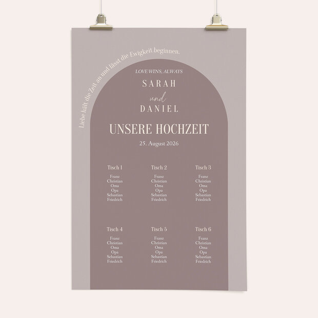 Sitzplan Hochzeit - Mocha Harmonie