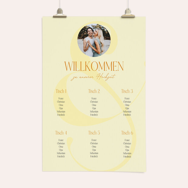 Sitzplan Hochzeit - Lemon & Lace