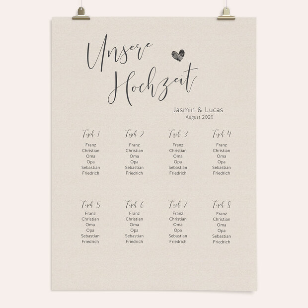 Sitzplan Hochzeit - Love reasons