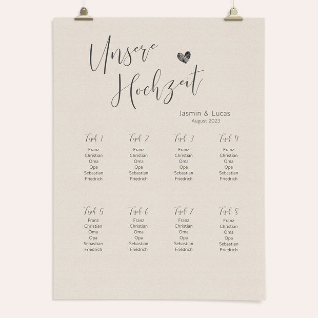 Sitzplan Hochzeit - Love reasons
