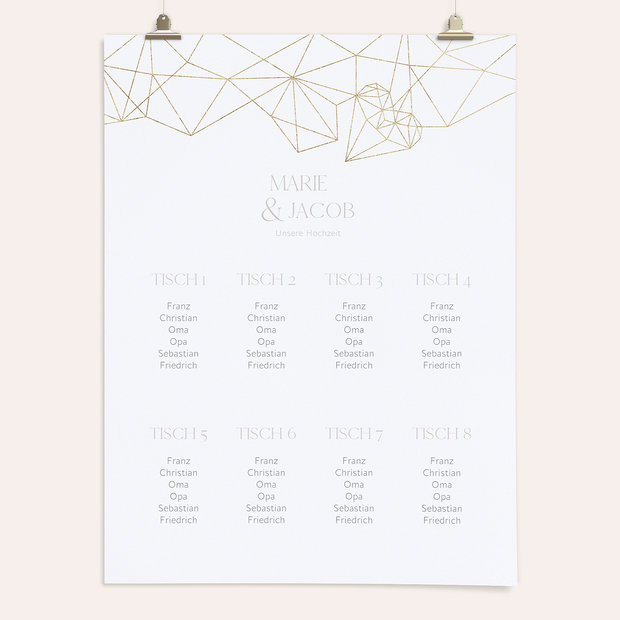 Sitzplan Hochzeit - Herz Diamant