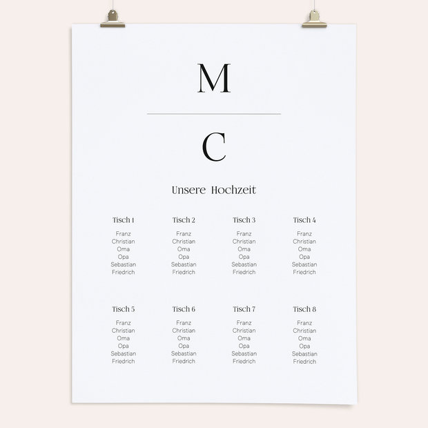Sitzplan Hochzeit - Great letters