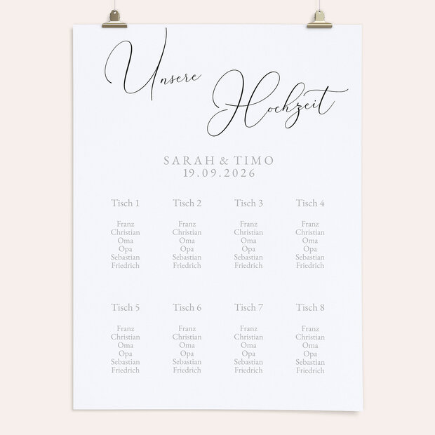 Sitzplan Hochzeit - Easy loving