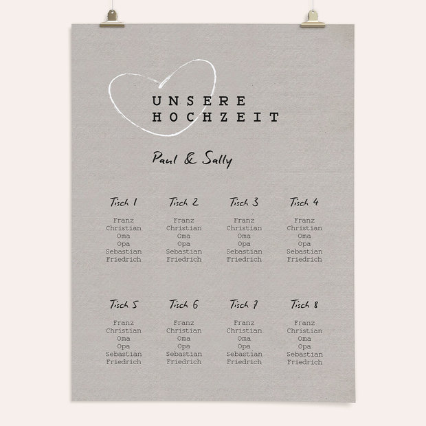 Sitzplan Hochzeit - Love Ticket