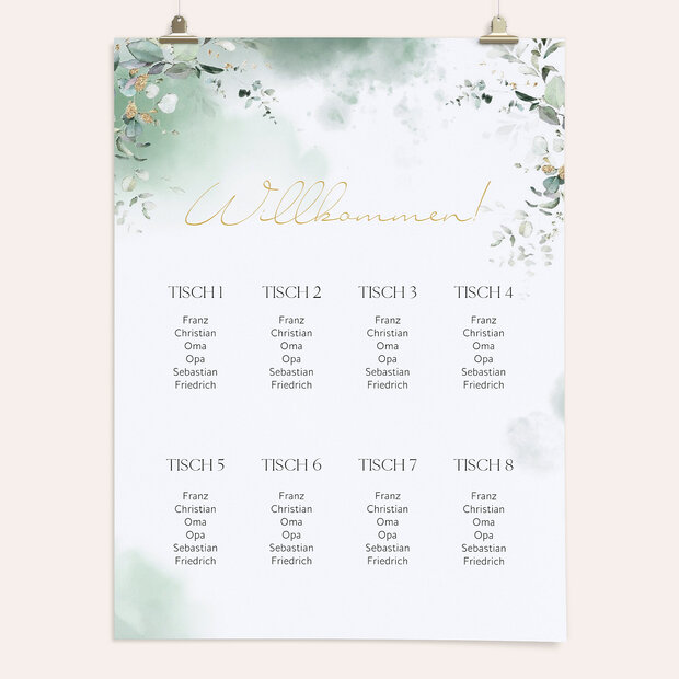 Sitzplan Hochzeit - Anmutige Eleganz