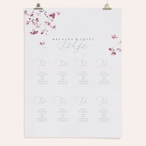 Sitzplan Hochzeit - Flower passion