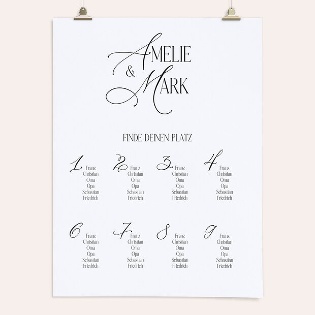 Sitzplan Hochzeit - Modern Grace