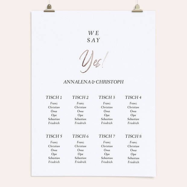 Sitzplan Hochzeit - We say yes