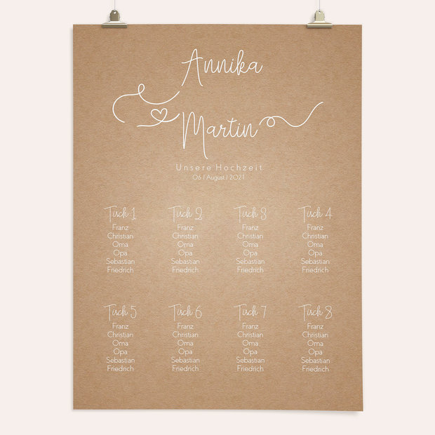 Sitzplan Hochzeit - Herzflug