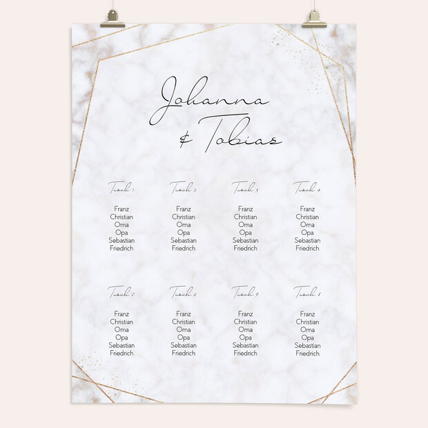 Sitzplan Hochzeit - Shining elegance