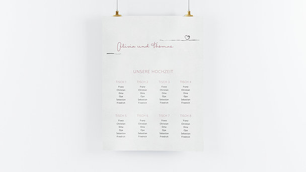 Sitzplan Hochzeit - Schleifenherz